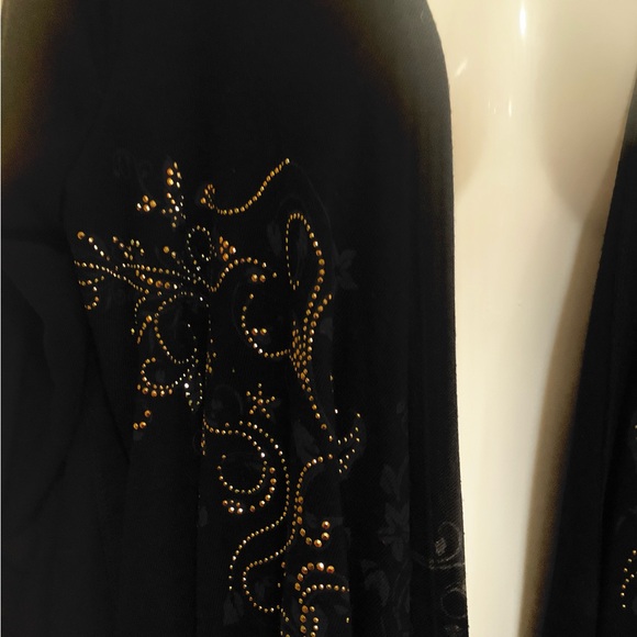Open beaded Cardigan by VENUS size XL black w silver beading in great sh… - Picture 4 of 6